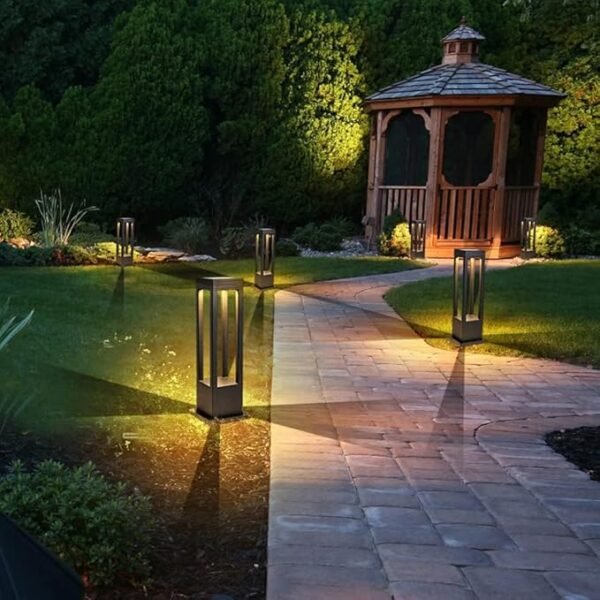 20″ Garden Bollard Light Square High Bottom Pathway Light (1479) - Image 2
