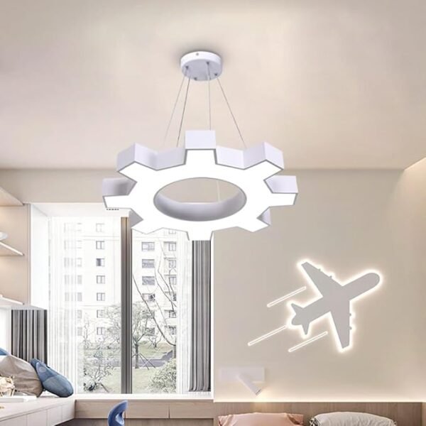 600mm Gear Shape White Office Hanging Profile Light 42W - Image 5