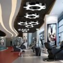 600mm Gear Shape Black Office Hanging Profile Light 42W