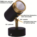 LX 585 3W Black GD Surface Wall Cob Focus Light
